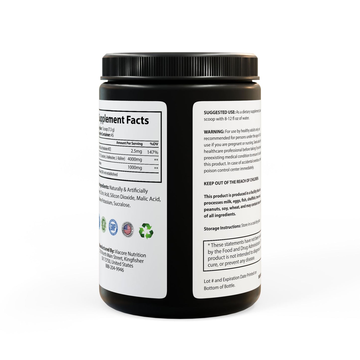BCAA Supplement, Watermelon (325g, 11.46oz, 50 servings)
