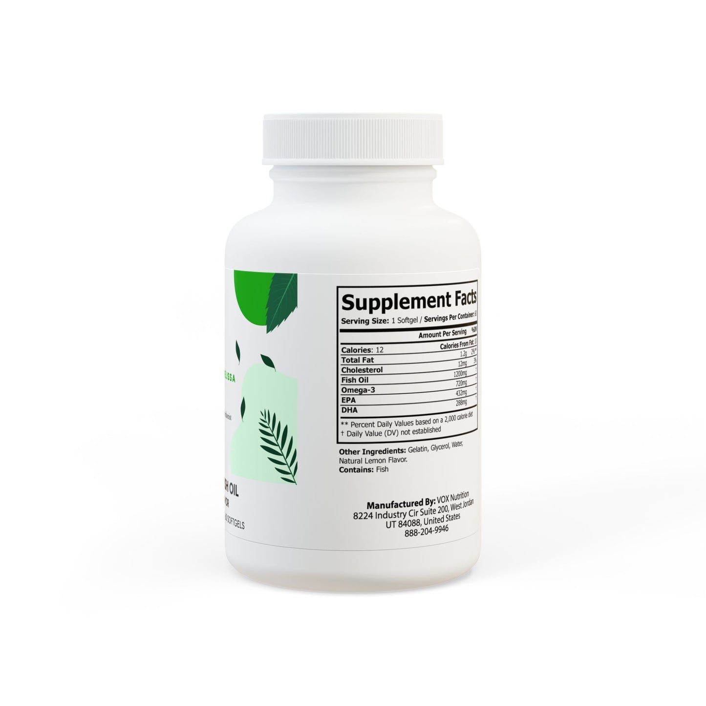 Omega 3 Fish Oil Supplement (60 Softgels)