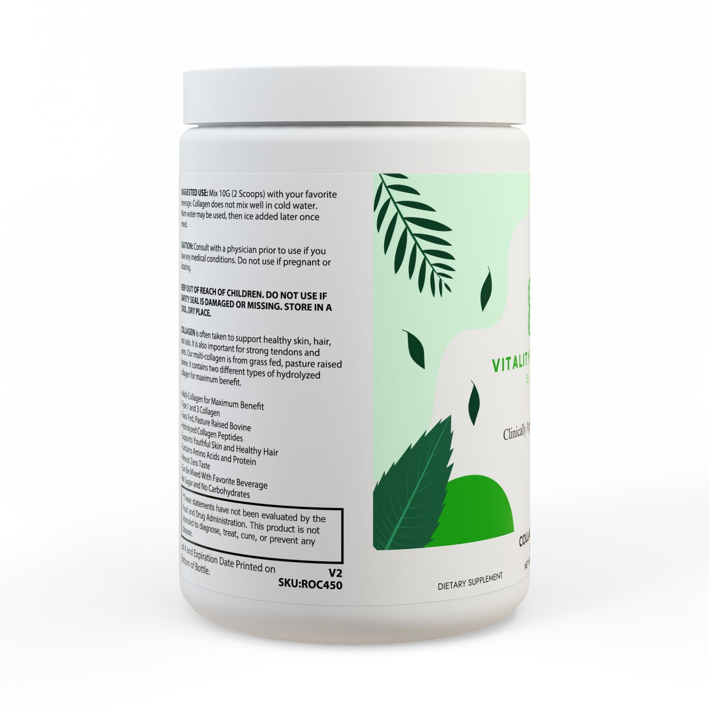 Collagen Peptides Type I & III Supplement (350g, 12.3oz)