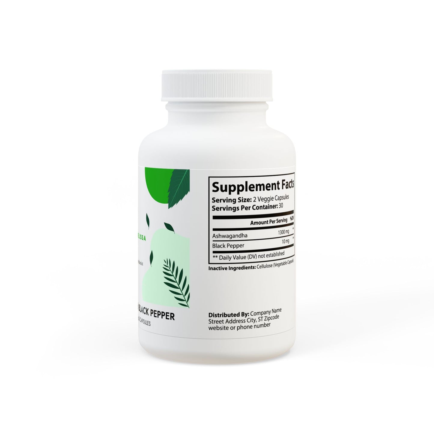 Ashwagandha and Black Pepper Supplement (60 capsules)